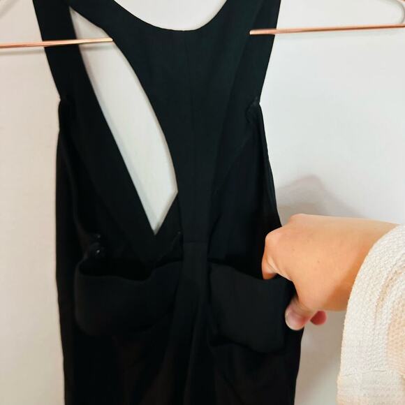 Derek Lam Women's Black Plunge Sleeveless Matte Jersey V-Neck Gown Dress Size 0 - Picture 9 of 14